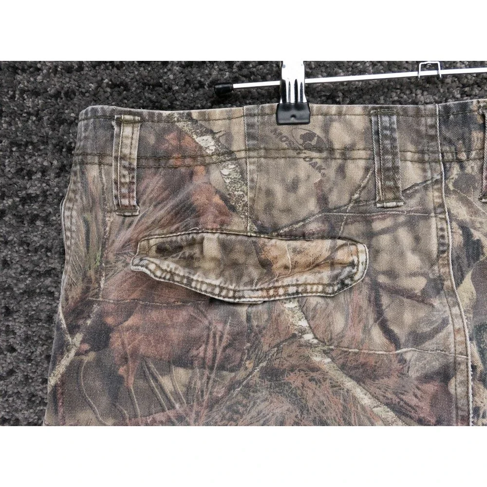 Vintage Faded Glory Cargo Shorts Mens 38 Mossy Oak Camo Hunting Outdoor Y2K
